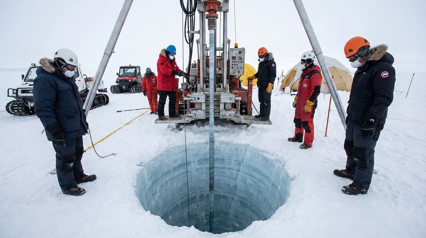 Buried under 2 km of Antarctic ice